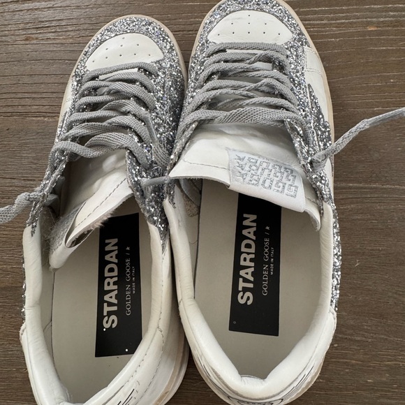Golden Goose White and Silver Glitter Sneakers-Like New! - Picture 2 of 6